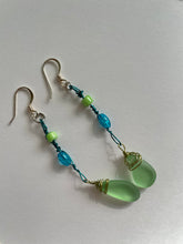 Sea Glass Beaded Earrings in Jade