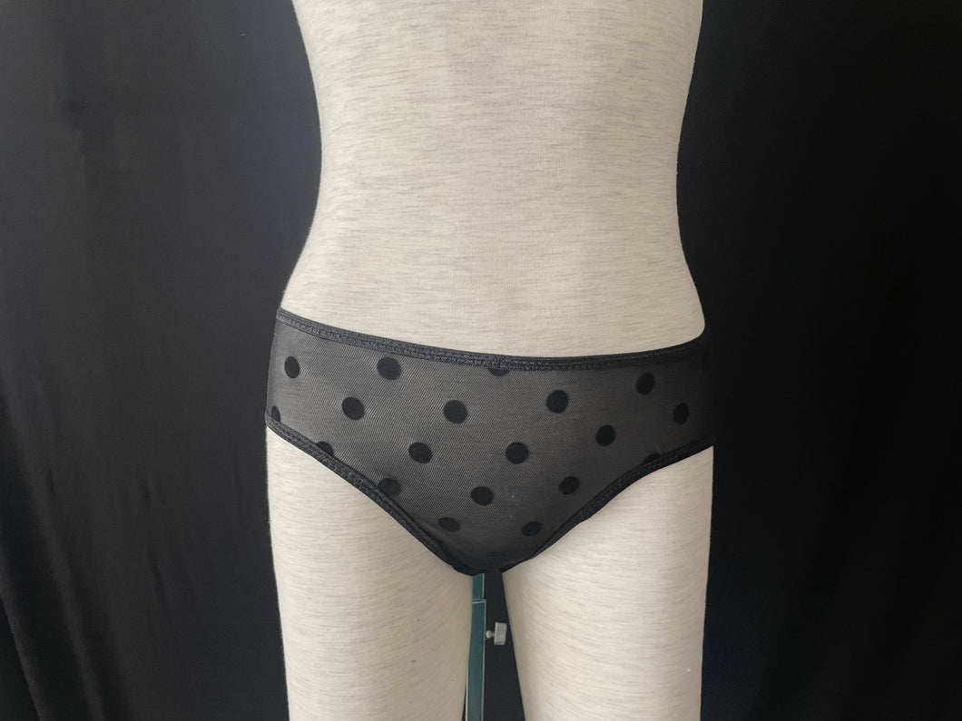 Black Dot Mesh Panty