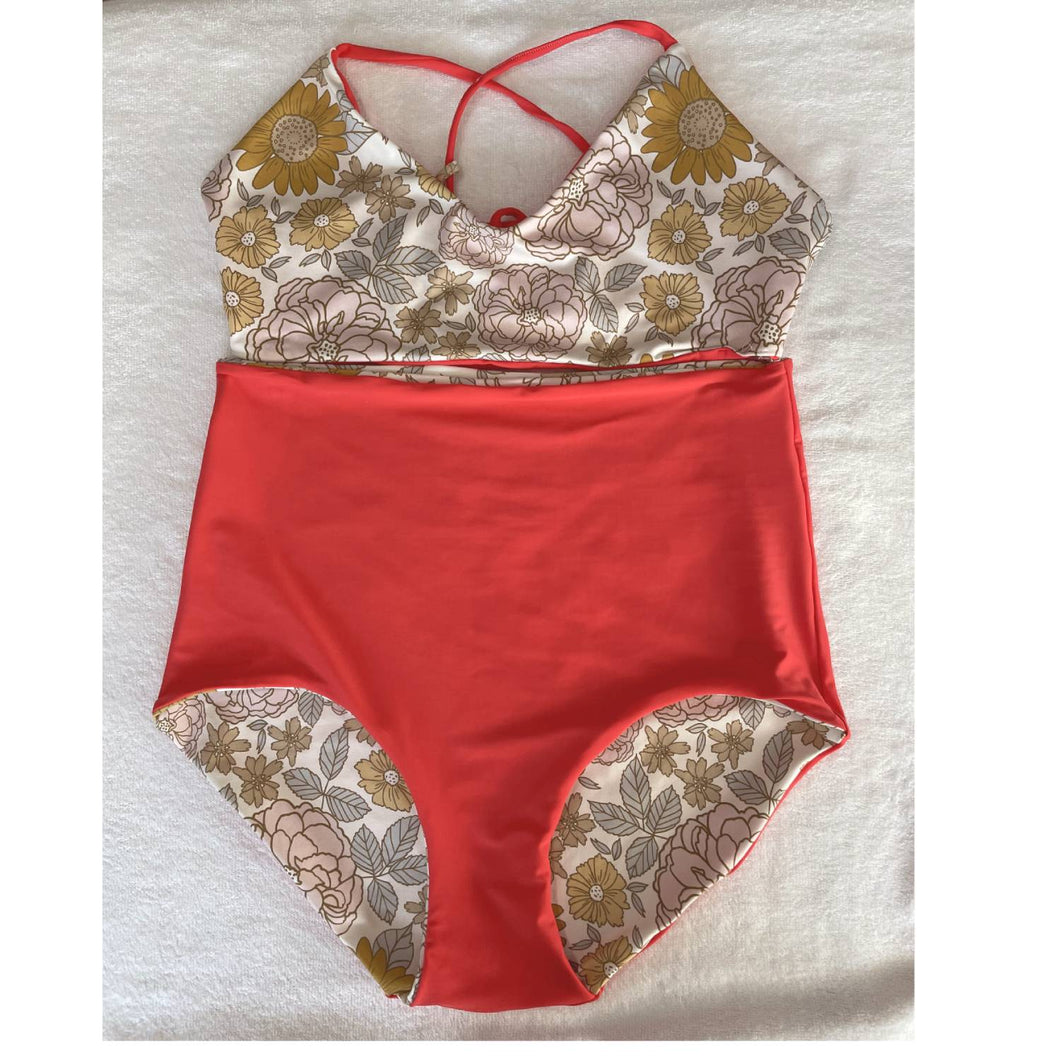 Marigold and Coral High waist and Kokomo Bikini Set