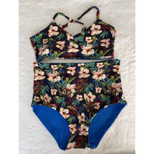 Royal Blue and Floral swimwear set